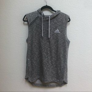 Adidas Gray Sleeveless Sport Hoodie